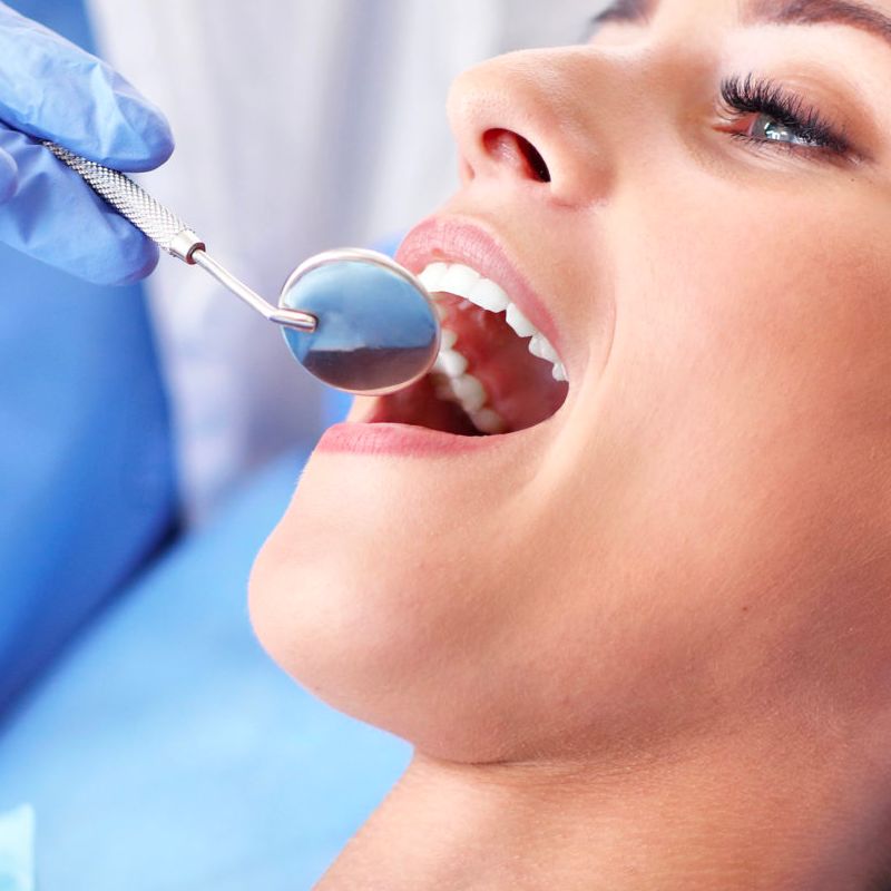 Young woman getting a dental checkup