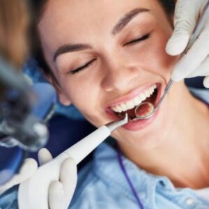 Young woman getting a dental checkup